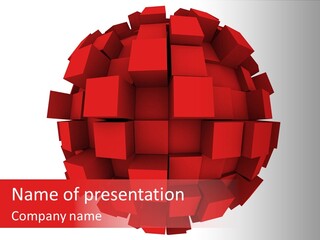 Shape Object Red PowerPoint Template