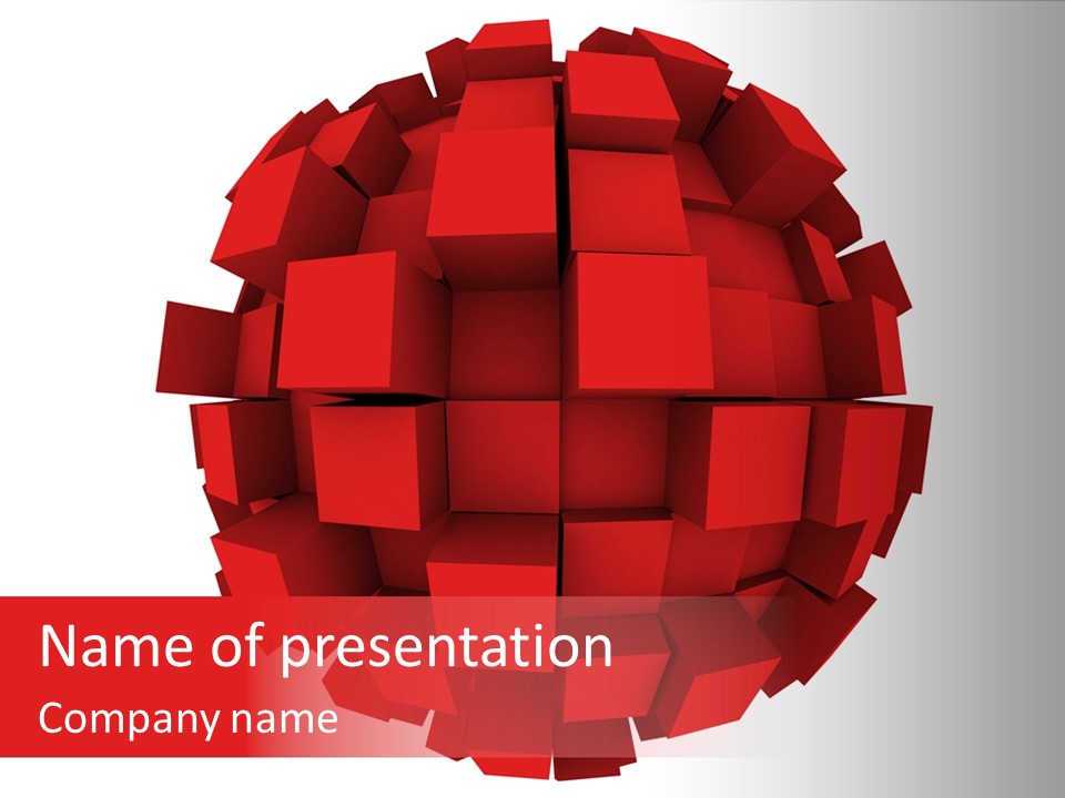 Shape Object Red PowerPoint Template