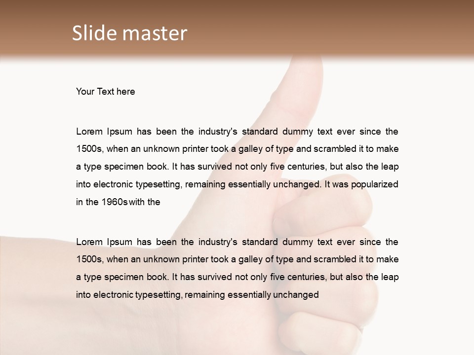 Hand Success Middle PowerPoint Template