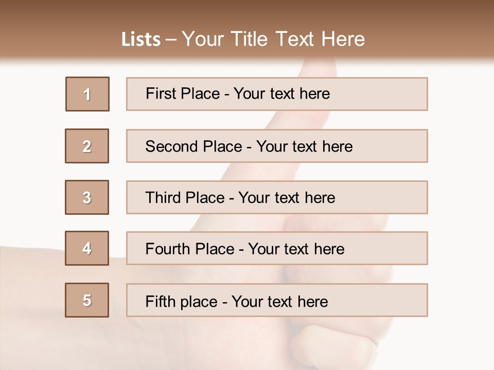 Hand Success Middle PowerPoint Template