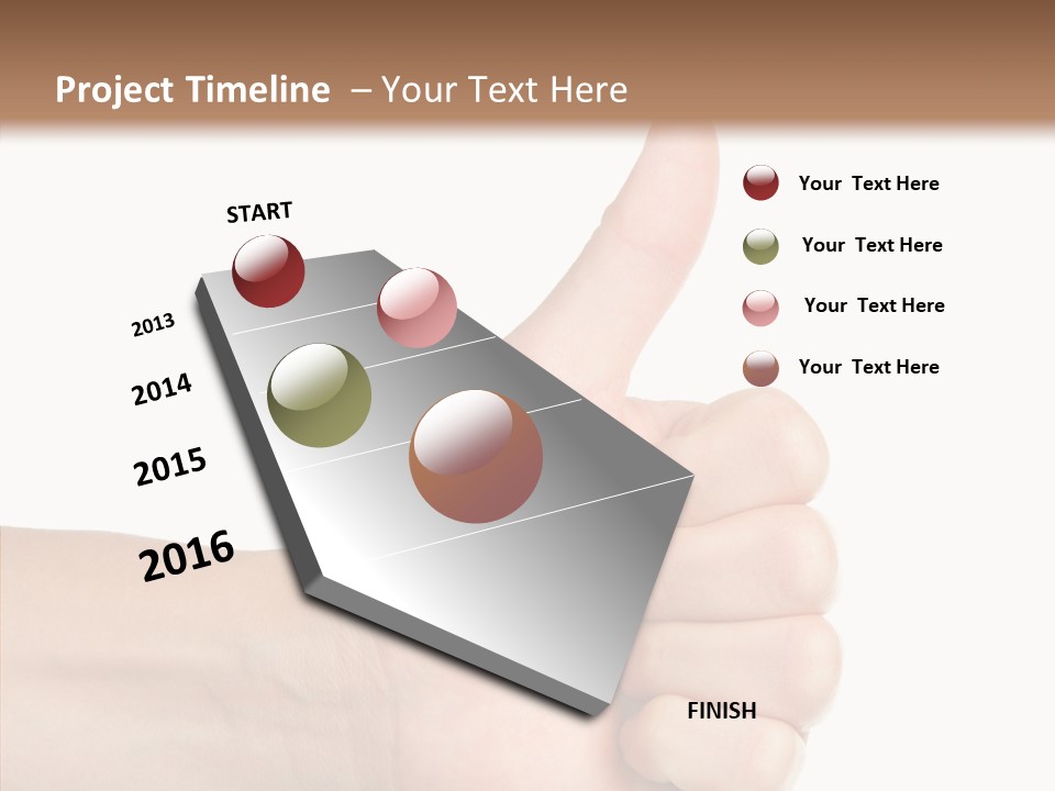 Hand Success Middle PowerPoint Template