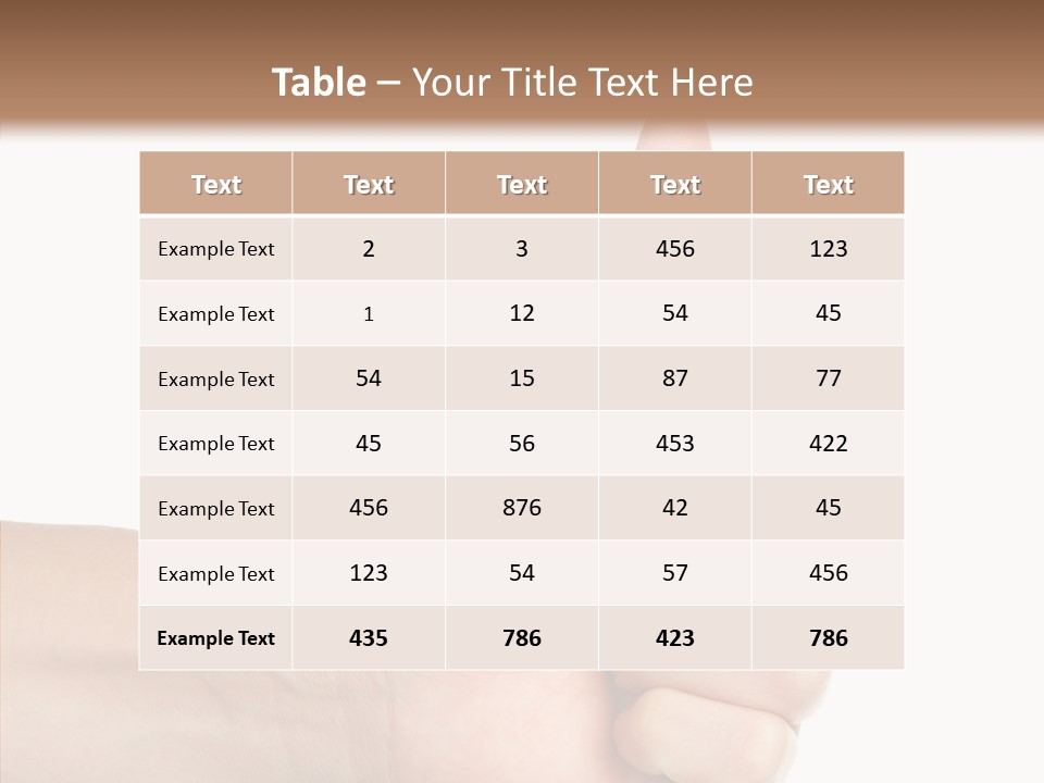 Hand Success Middle PowerPoint Template