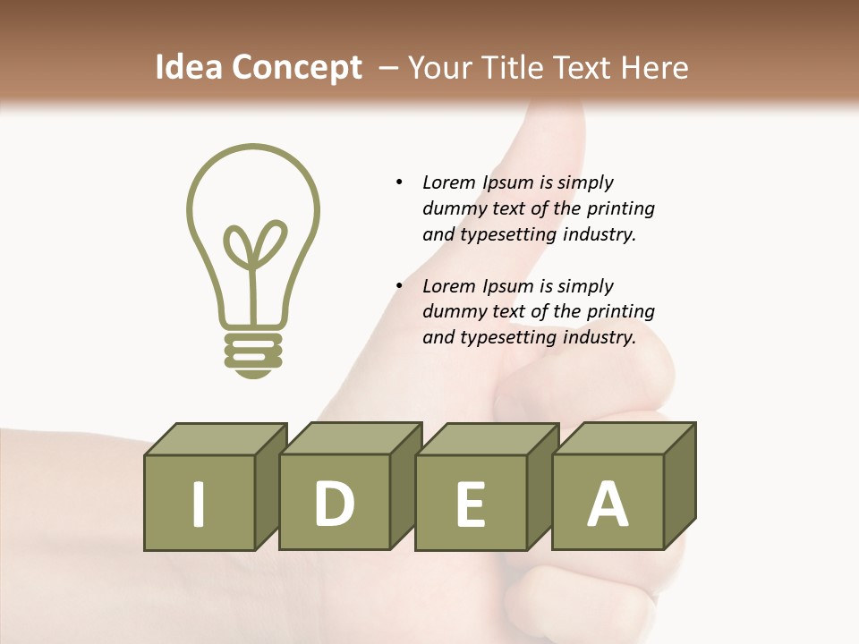 Hand Success Middle PowerPoint Template