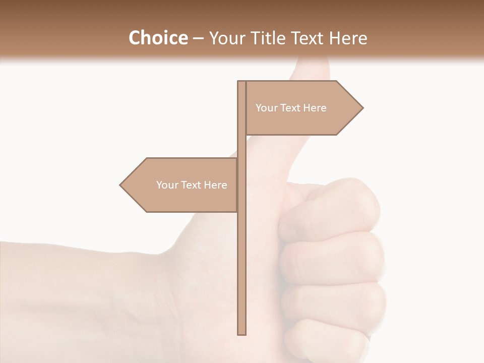 Hand Success Middle PowerPoint Template