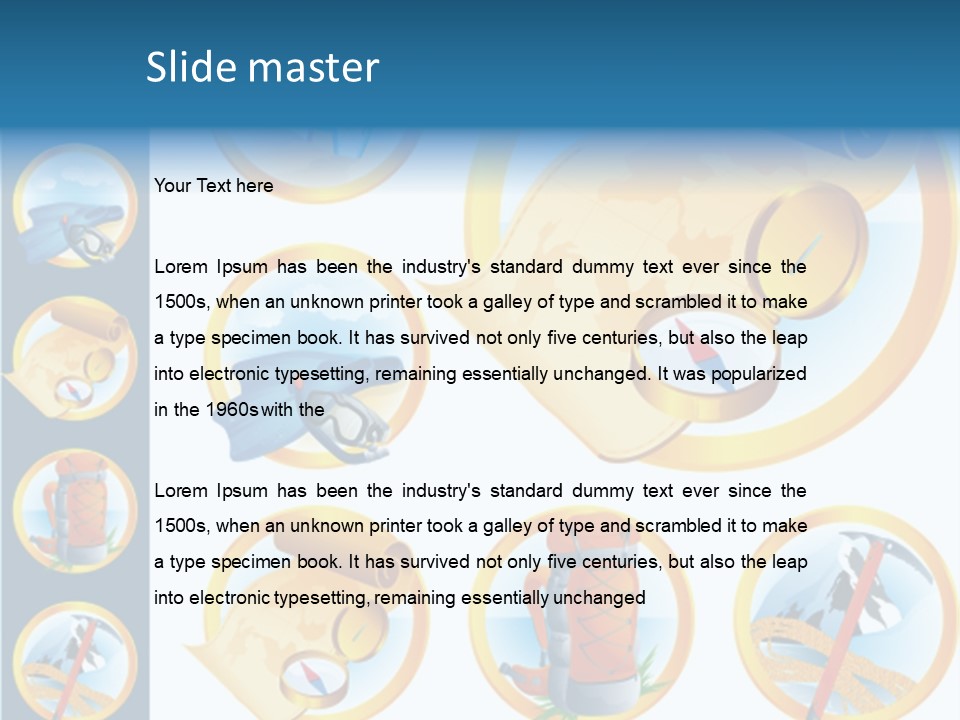 Beaches Ice Axe Peak PowerPoint Template