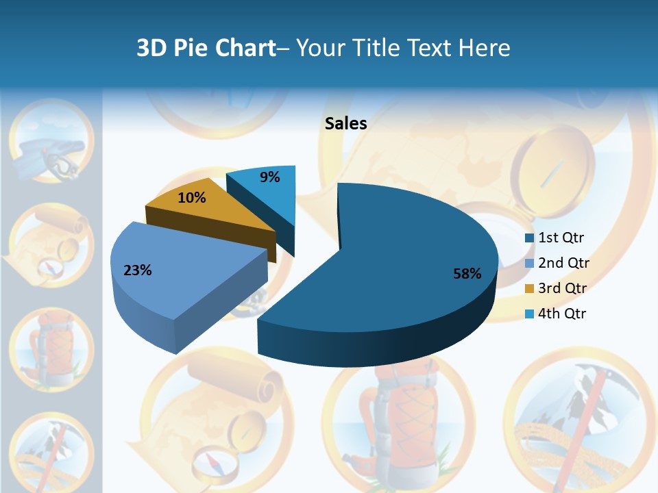 Beaches Ice Axe Peak PowerPoint Template