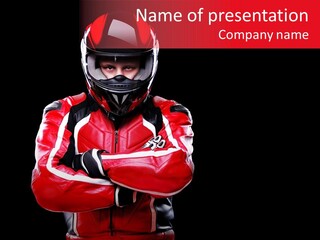 Competition Black Man PowerPoint Template