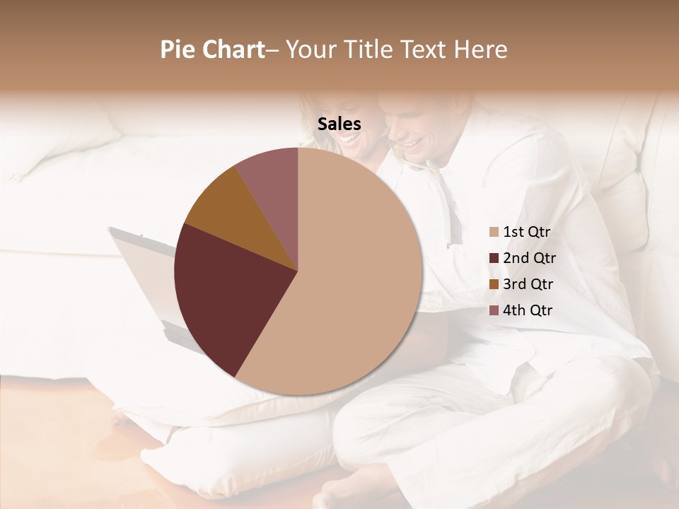 Young Love Couple Smiling In The Comfortable Apartment PowerPoint Template