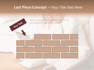 Young Love Couple Smiling In The Comfortable Apartment PowerPoint Template