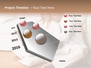 Young Love Couple Smiling In The Comfortable Apartment PowerPoint Template