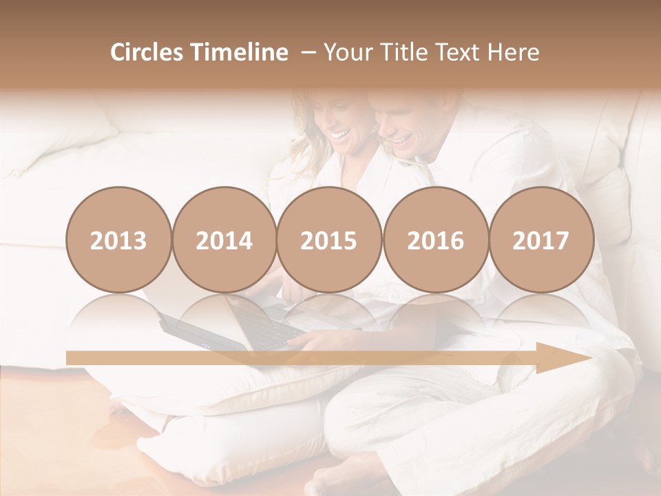 Young Love Couple Smiling In The Comfortable Apartment PowerPoint Template