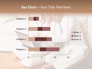 Young Love Couple Smiling In The Comfortable Apartment PowerPoint Template