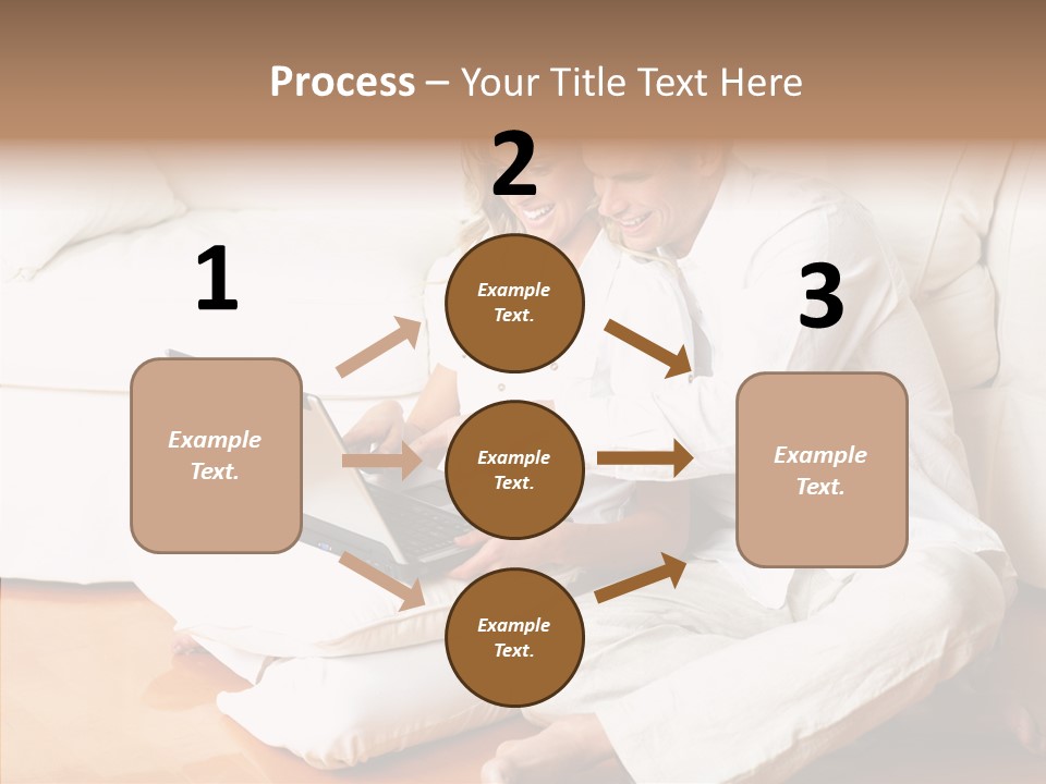 Young Love Couple Smiling In The Comfortable Apartment PowerPoint Template