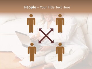 Young Love Couple Smiling In The Comfortable Apartment PowerPoint Template