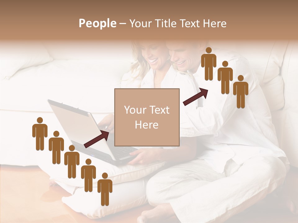 Young Love Couple Smiling In The Comfortable Apartment PowerPoint Template