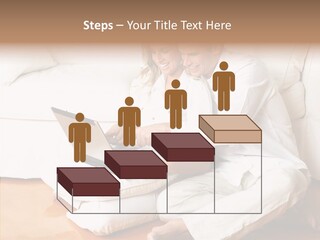 Young Love Couple Smiling In The Comfortable Apartment PowerPoint Template