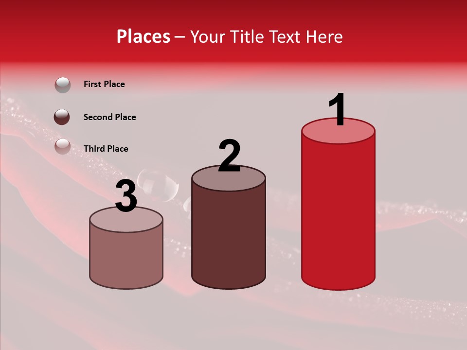 Beauty Dewdrops Red PowerPoint Template