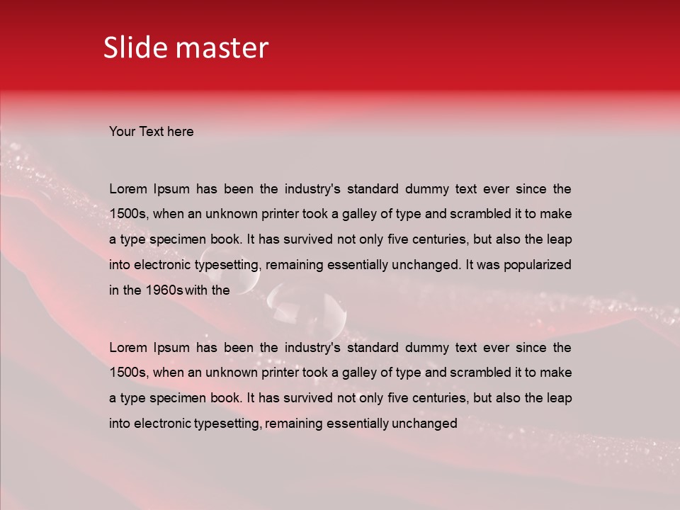 Beauty Dewdrops Red PowerPoint Template