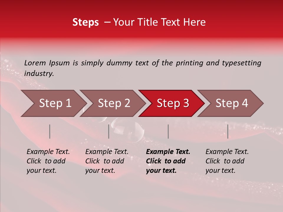 Beauty Dewdrops Red PowerPoint Template