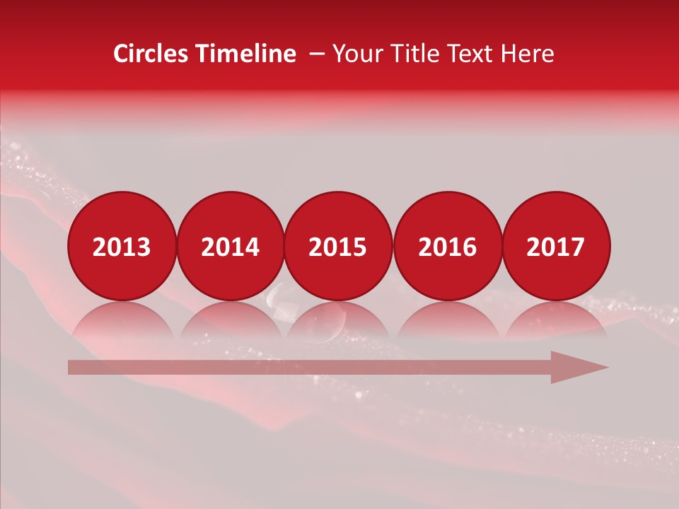 Beauty Dewdrops Red PowerPoint Template