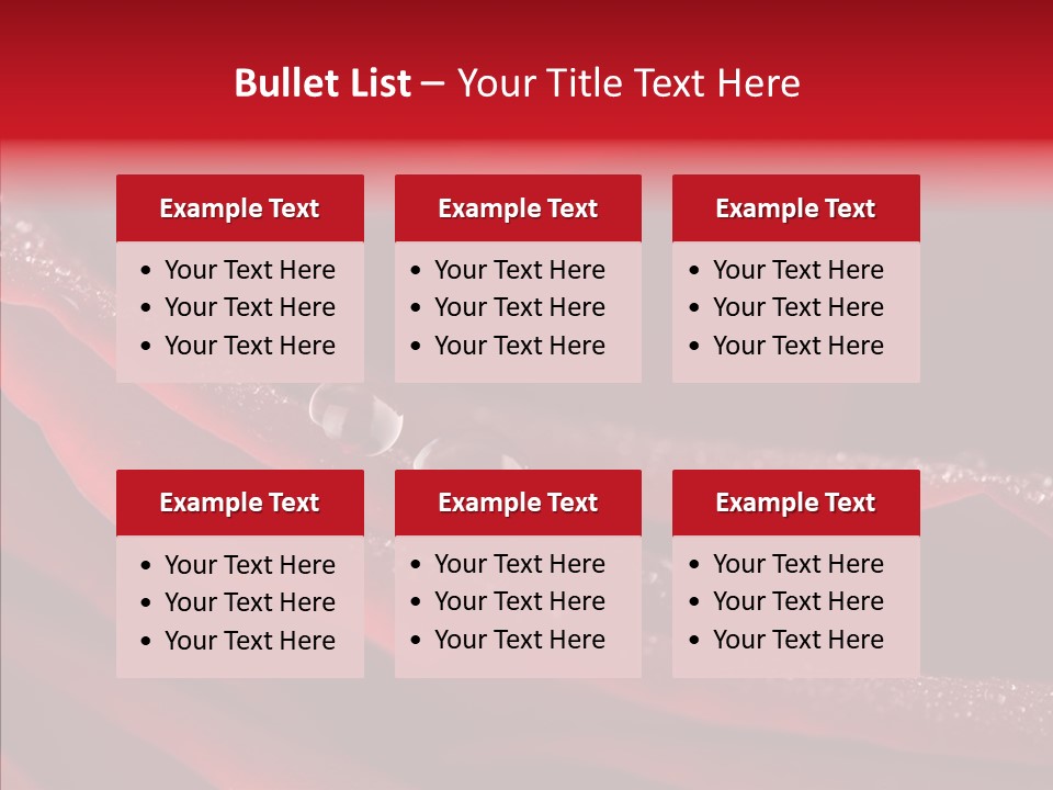 Beauty Dewdrops Red PowerPoint Template