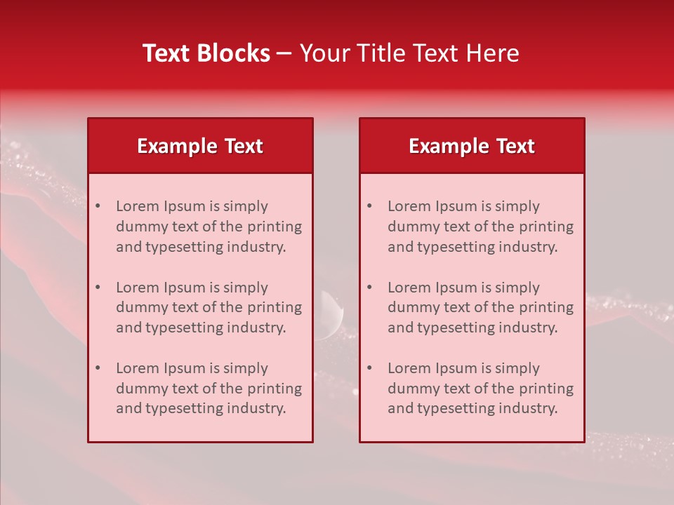 Beauty Dewdrops Red PowerPoint Template