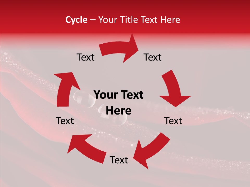 Beauty Dewdrops Red PowerPoint Template