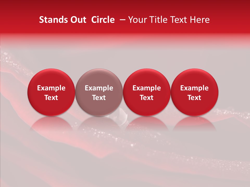 Beauty Dewdrops Red PowerPoint Template