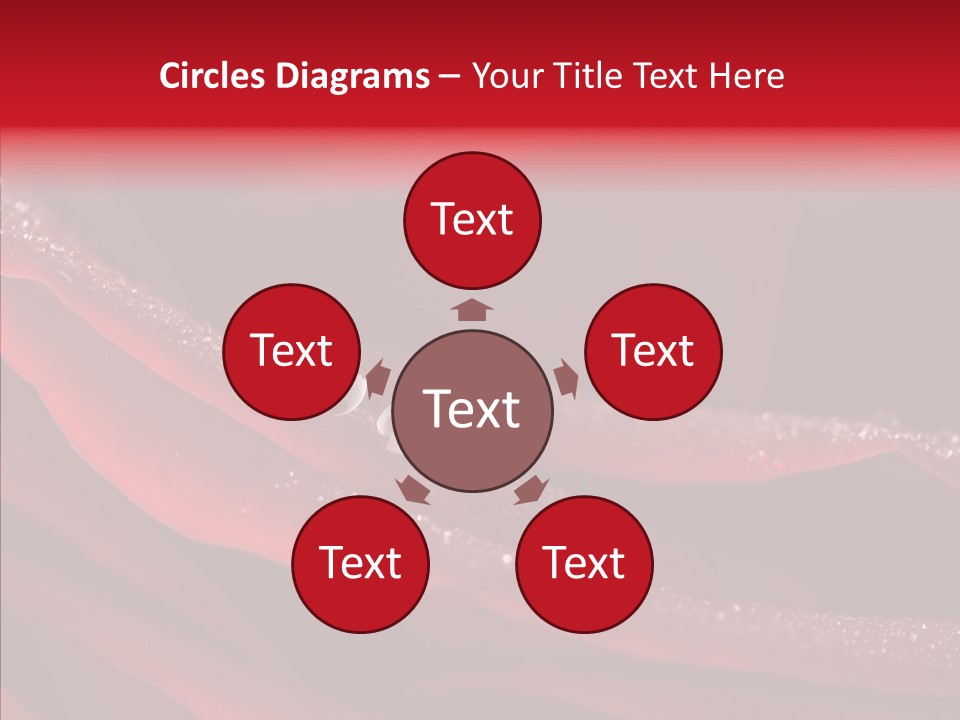 Beauty Dewdrops Red PowerPoint Template