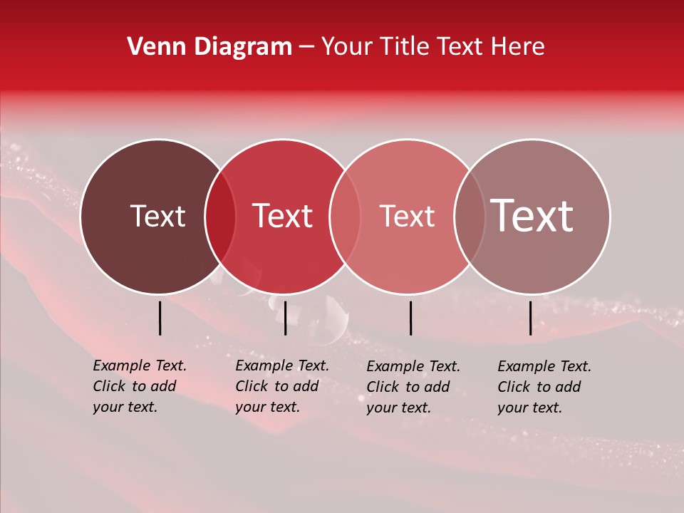 Beauty Dewdrops Red PowerPoint Template