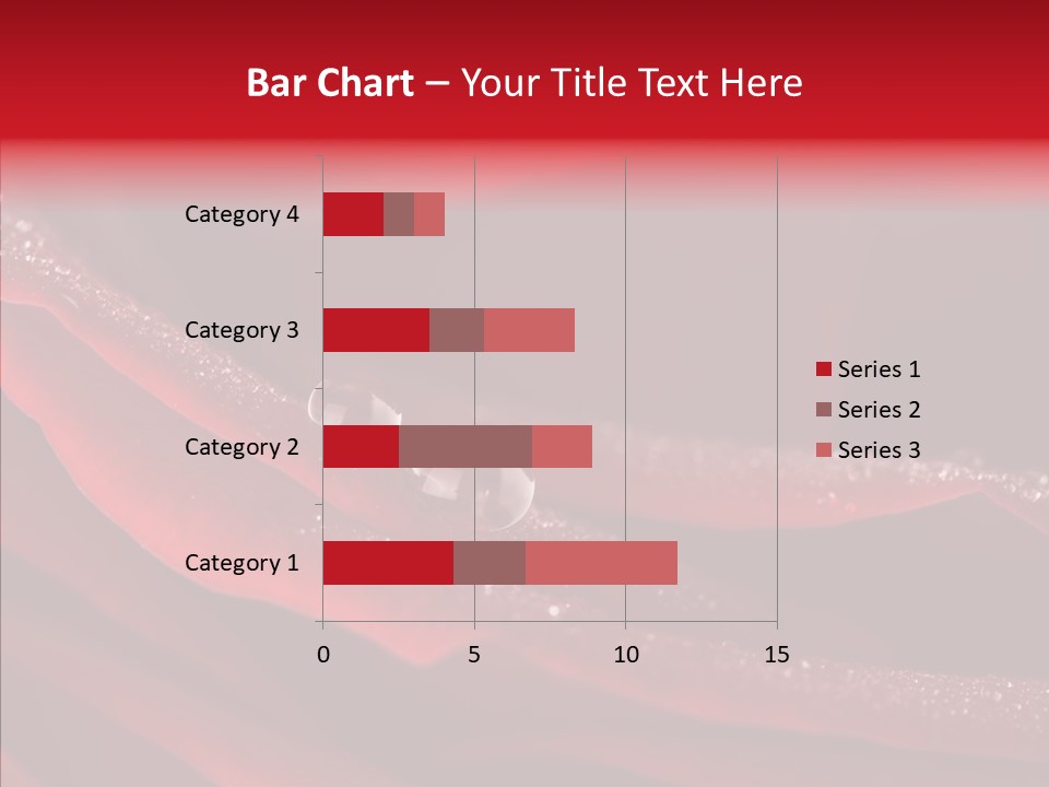 Beauty Dewdrops Red PowerPoint Template