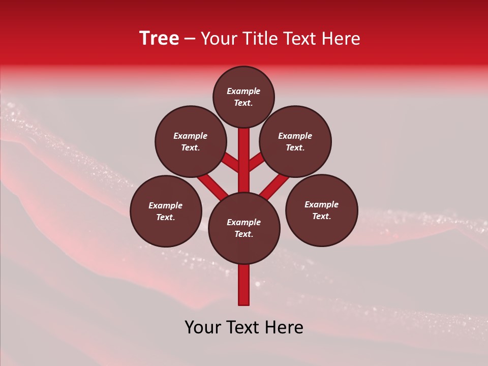 Beauty Dewdrops Red PowerPoint Template