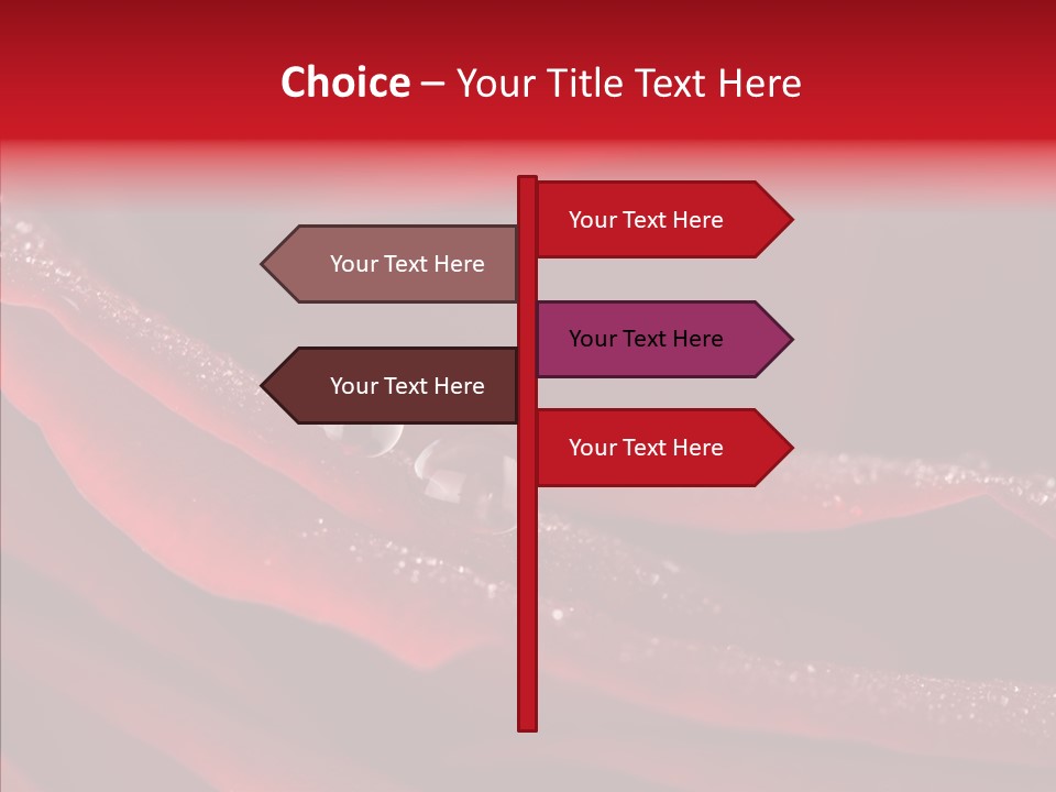 Beauty Dewdrops Red PowerPoint Template