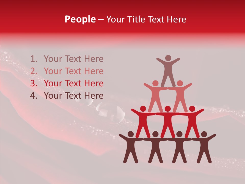 Beauty Dewdrops Red PowerPoint Template