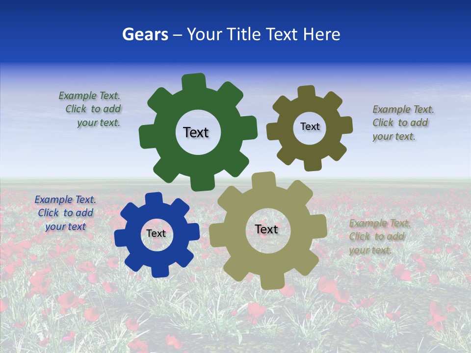 Red Grass Landscape PowerPoint Template