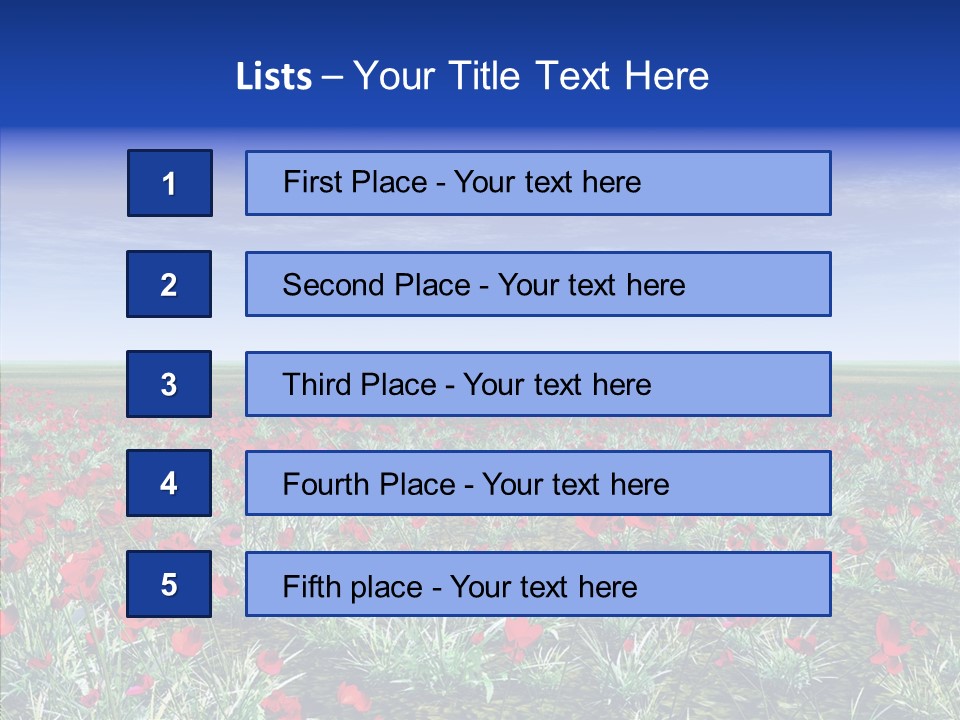 Red Grass Landscape PowerPoint Template
