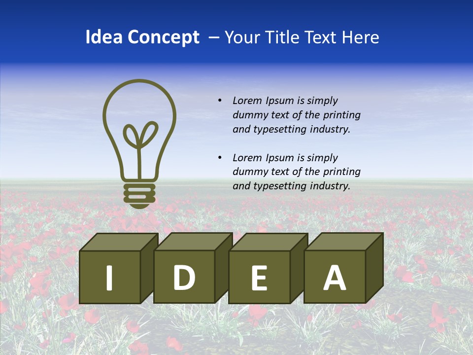 Red Grass Landscape PowerPoint Template