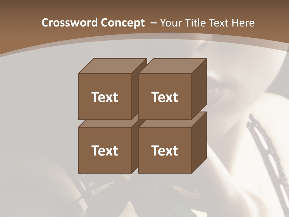 Sensual Woman With Red Rose PowerPoint Template