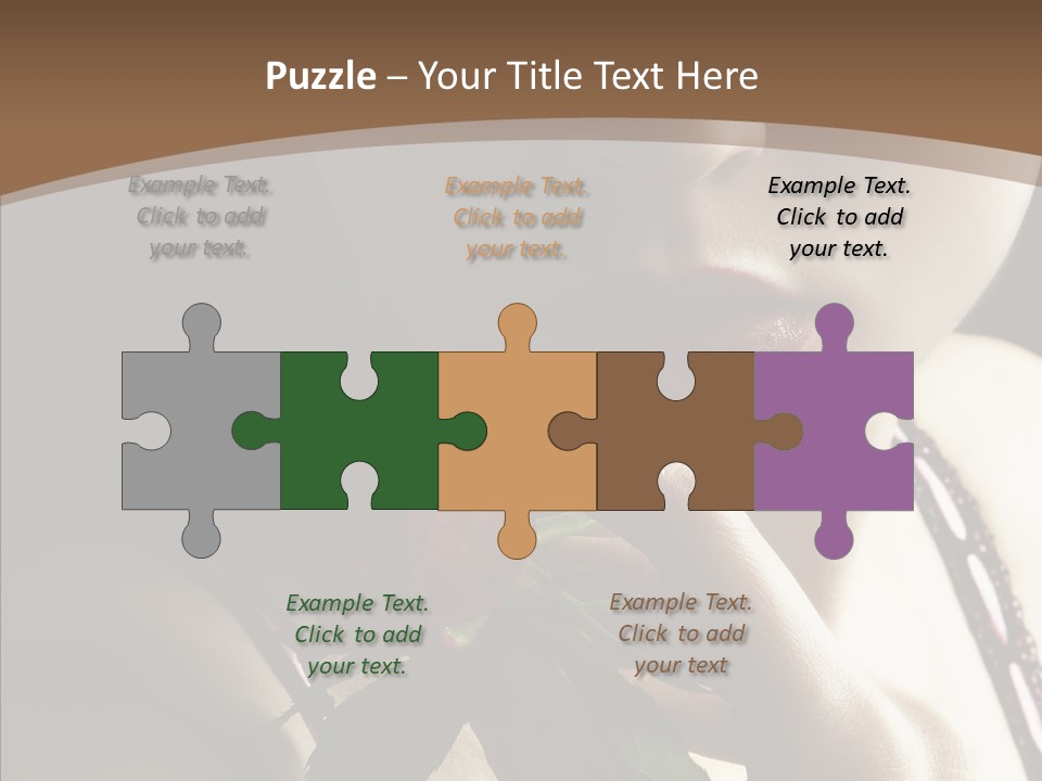 Sensual Woman With Red Rose PowerPoint Template