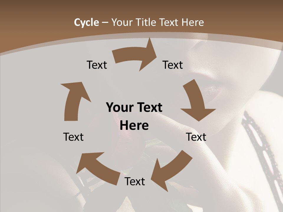 Sensual Woman With Red Rose PowerPoint Template