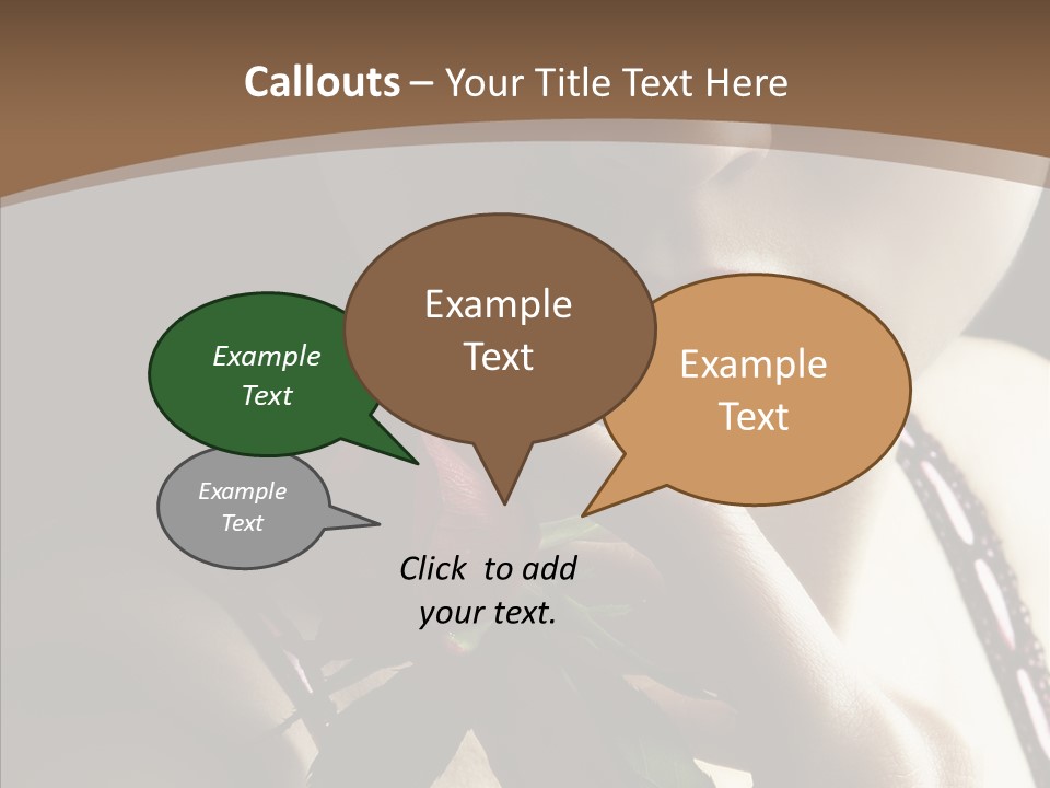 Sensual Woman With Red Rose PowerPoint Template