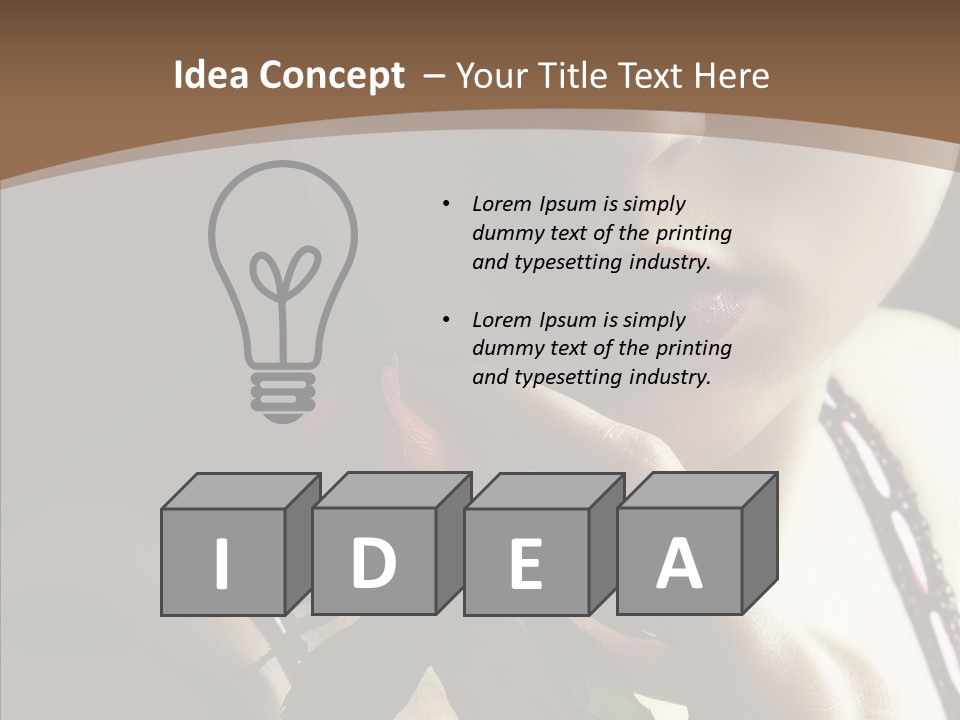 Sensual Woman With Red Rose PowerPoint Template