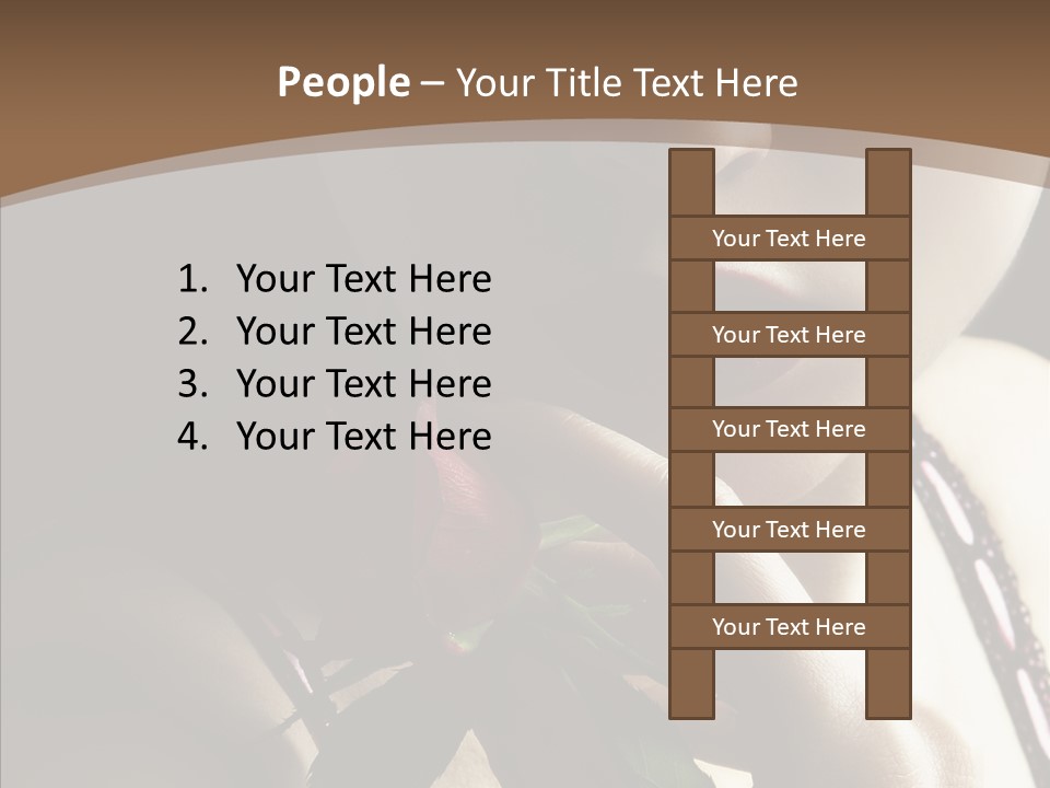 Sensual Woman With Red Rose PowerPoint Template