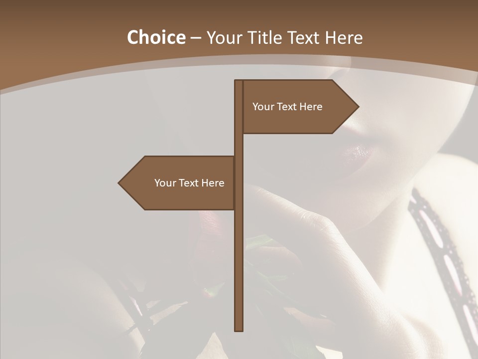 Sensual Woman With Red Rose PowerPoint Template