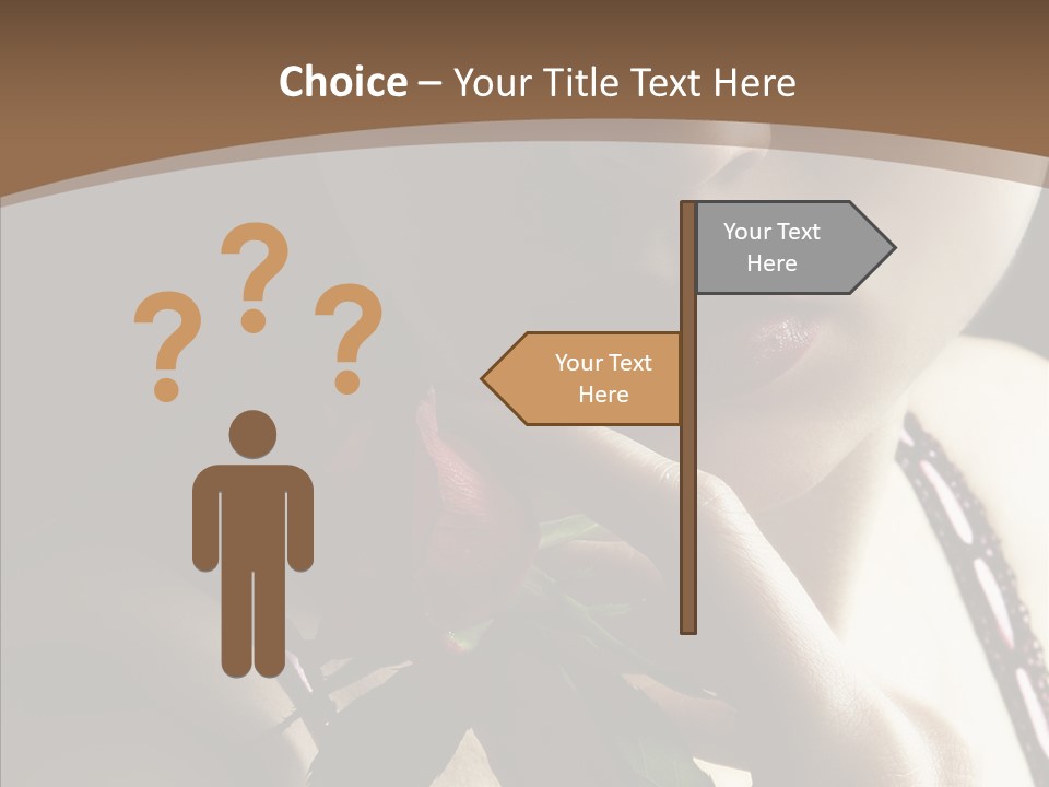 Sensual Woman With Red Rose PowerPoint Template