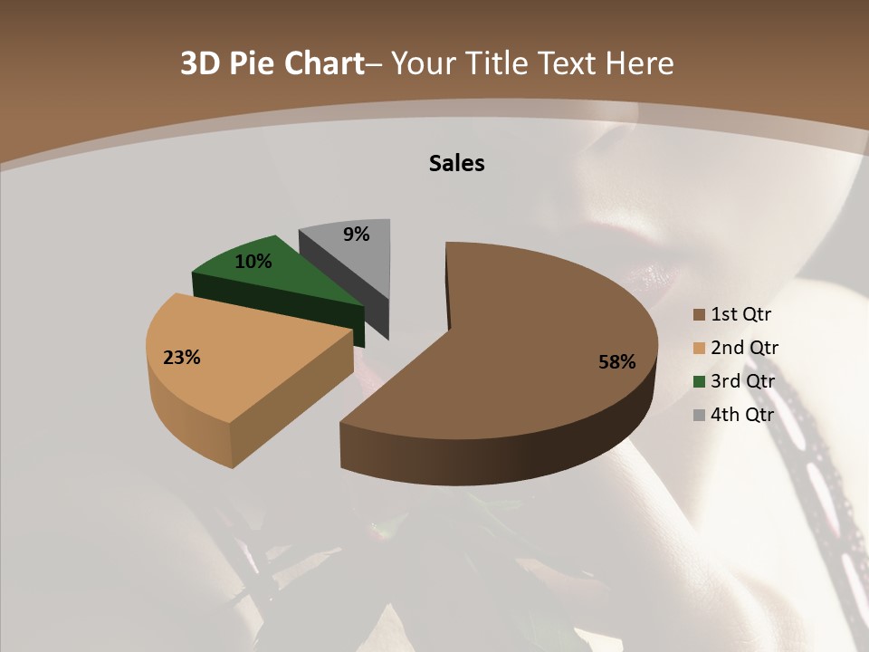 Sensual Woman With Red Rose PowerPoint Template