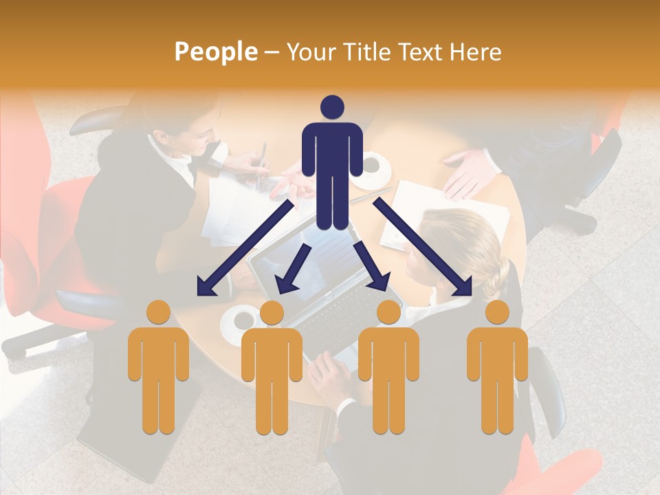 Businesswoman Red Paperwork PowerPoint Template