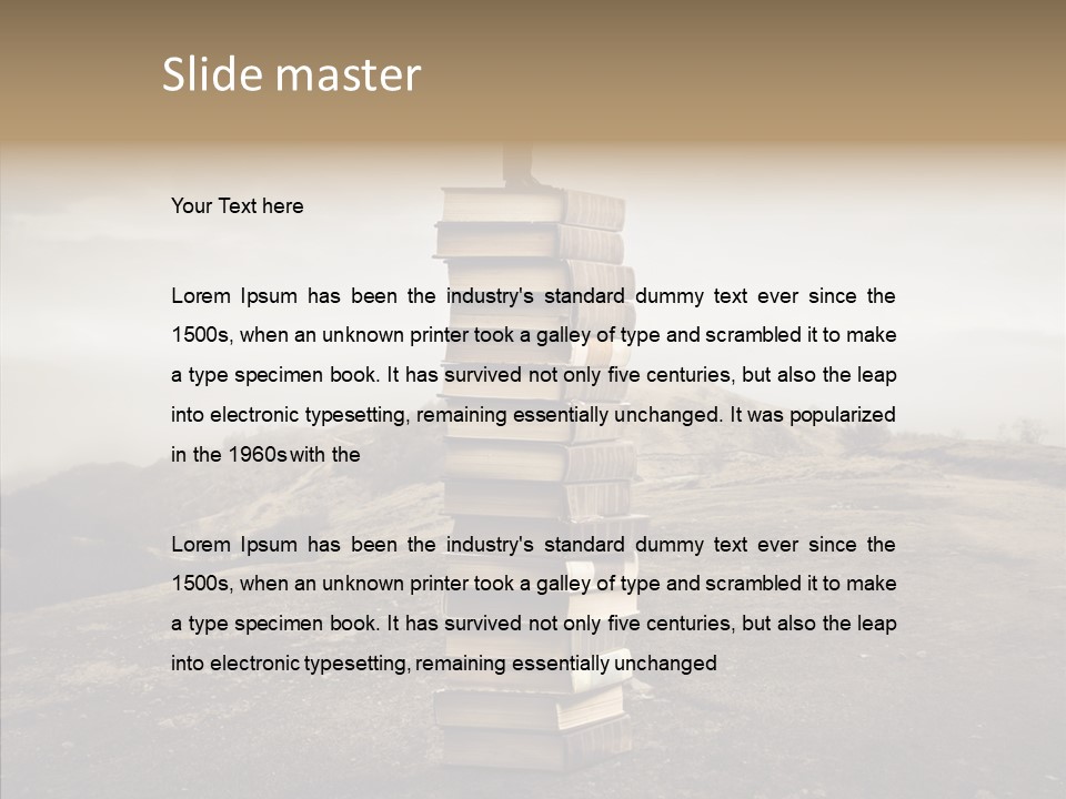 Book Pile Wisdom PowerPoint Template