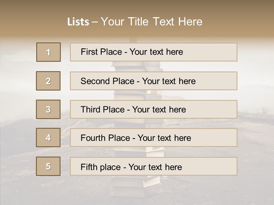 Book Pile Wisdom PowerPoint Template