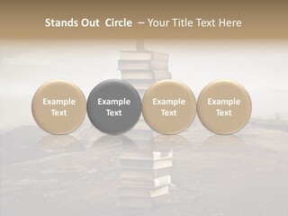 Book Pile Wisdom PowerPoint Template